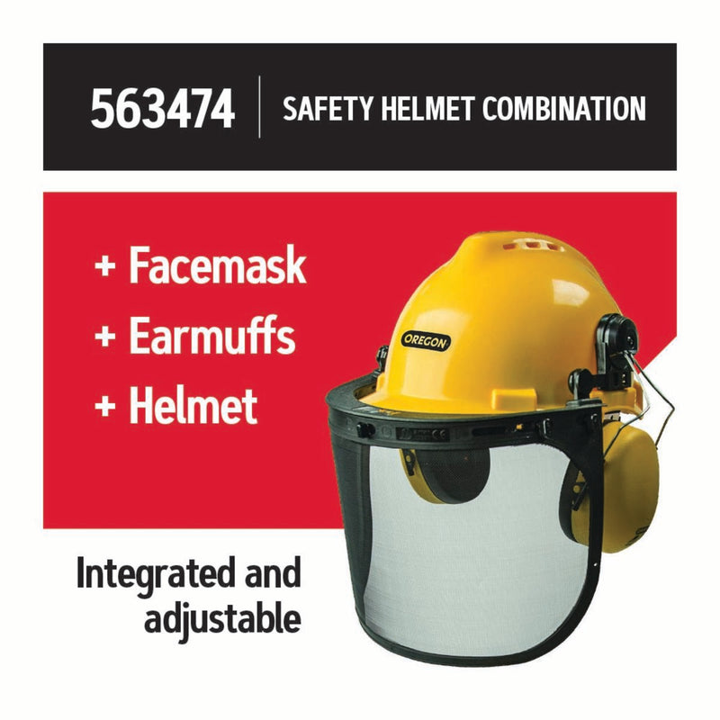 Oregon 563474 Basic Safety Helmet Combination, Includes Helmet, Visor and Ear Protection