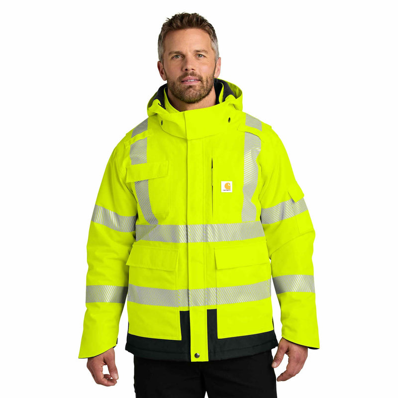 Carhartt High Visibility Class 3 Waterproof Heavyweight Insulated Jacket - Brite Lime