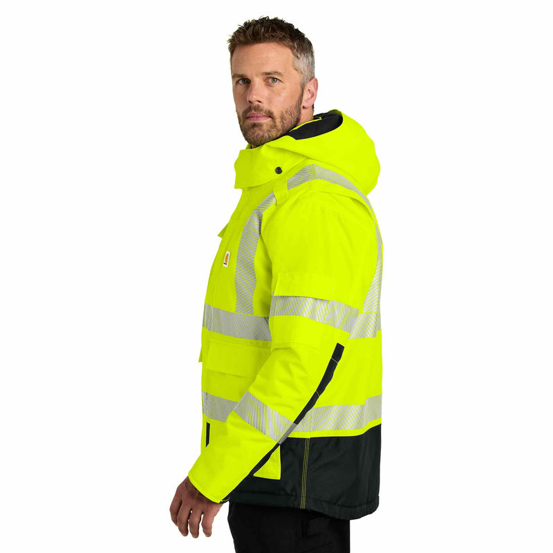 Carhartt High Visibility Class 3 Waterproof Heavyweight Insulated Jacket - Brite Lime